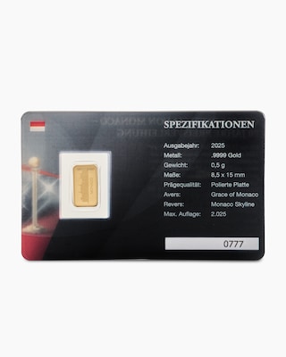 Produktabbildung 2 für Goldbarren Grace Kelly 70 J. Preisverleihung