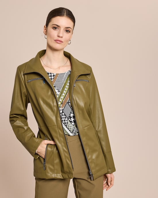 Produktabbildung für Longjacke aus Lederimitat