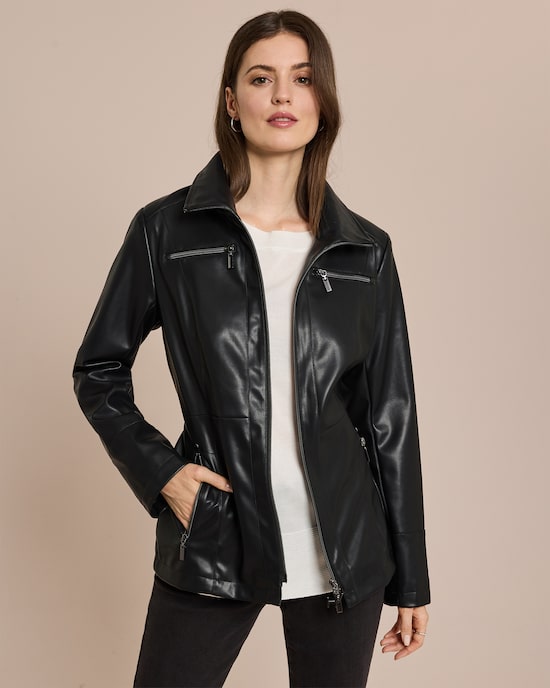 Produktabbildung für Longjacke aus Lederimitat