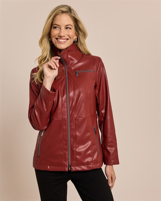 Produktabbildung für Longjacke aus Lederimitat