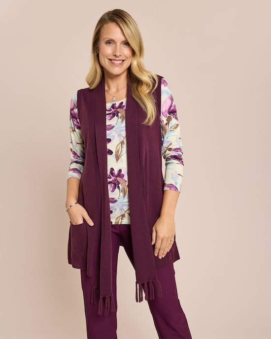 Produktabbildung für Strickweste mit Schalkragen