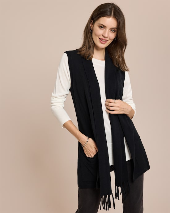 Produktabbildung für Strickweste mit Schalkragen