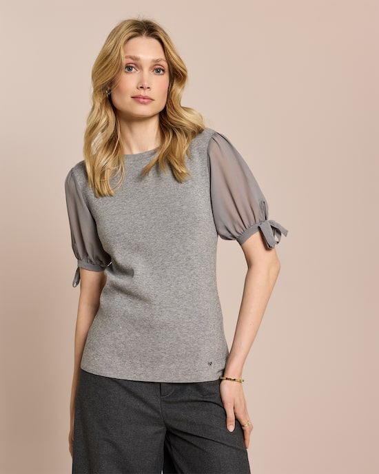 Produktabbildung für Pullover mit Chiffon-Ärmeln