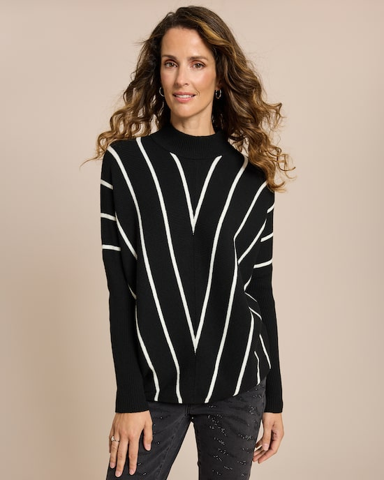 Produktabbildung für Pullover mit Kontraststeifen