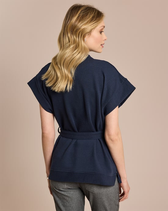 Produktabbildung für Weste in Ottoman Jersey mit Bindegürtel