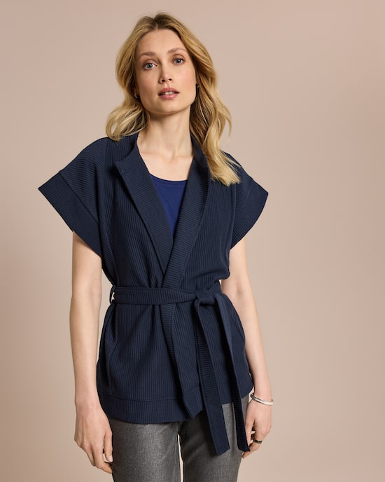 Produktabbildung für Weste in Ottoman Jersey mit Bindegürtel