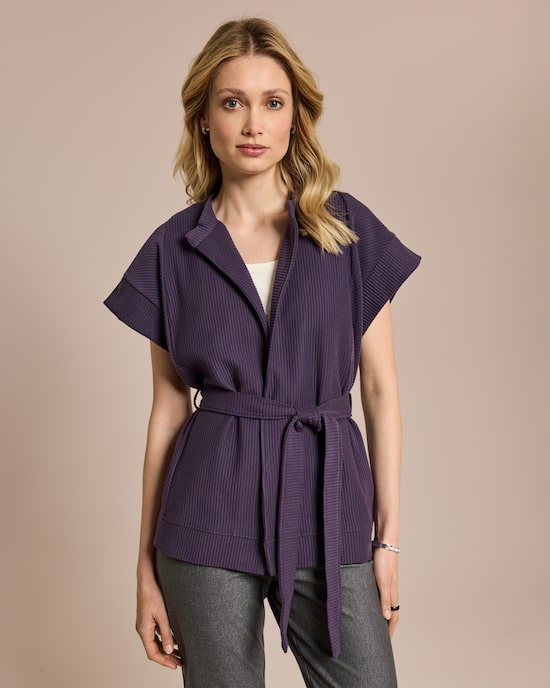 Produktabbildung für Weste in Ottoman Jersey mit Bindegürtel