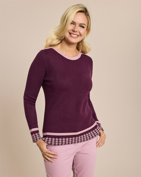 Produktabbildung für Pullover mit U-Boot-Ausschnitt Kontrast