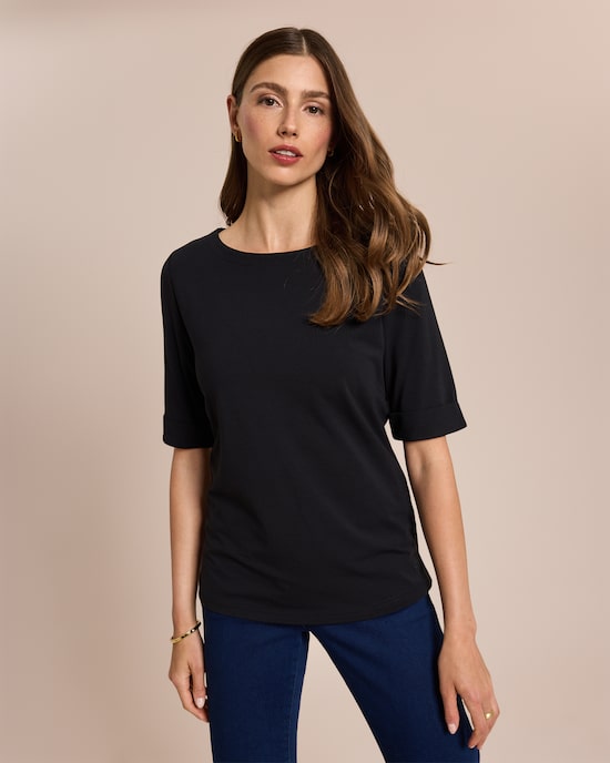 Produktabbildung für Shirt mit langem Halbarm und Umschlag