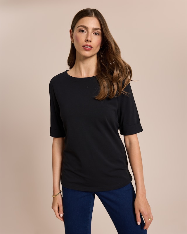 Shirt mit langem Halbarm und Umschlag
