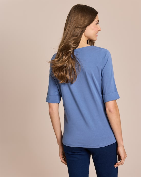 Produktabbildung für Shirt mit langem Halbarm und Umschlag