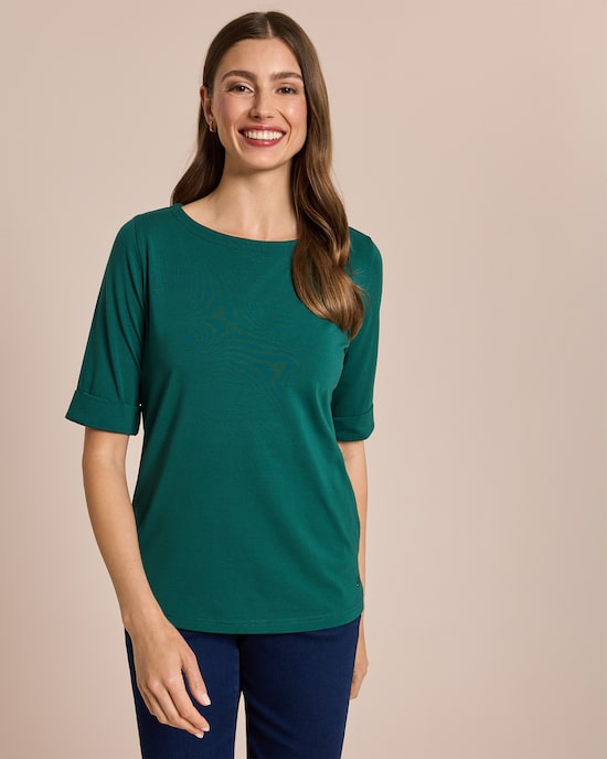 Produktabbildung für Shirt mit langem Halbarm und Umschlag