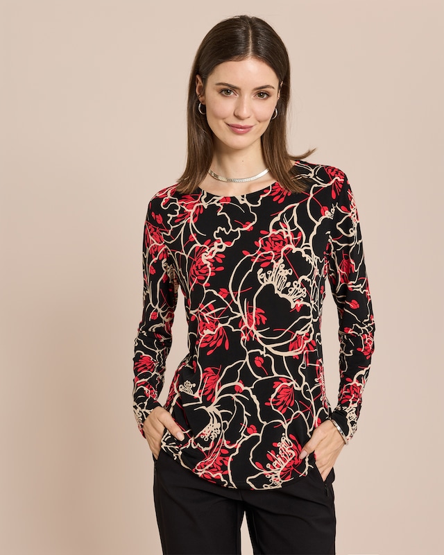 Shirt mit großem Blumendruck