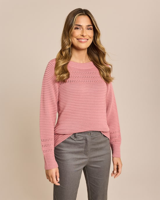 Produktabbildung für Pullover aus Baumwolle mit Strickstruktur