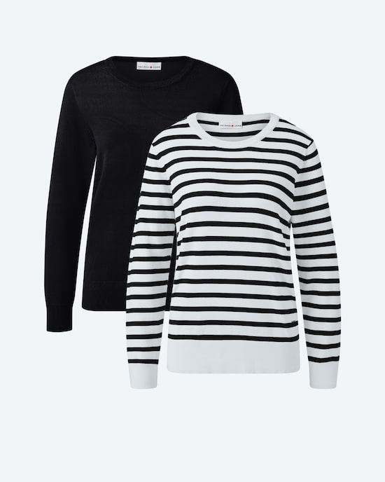 Produktabbildung für Doppelpack Pullover uni & gestreift