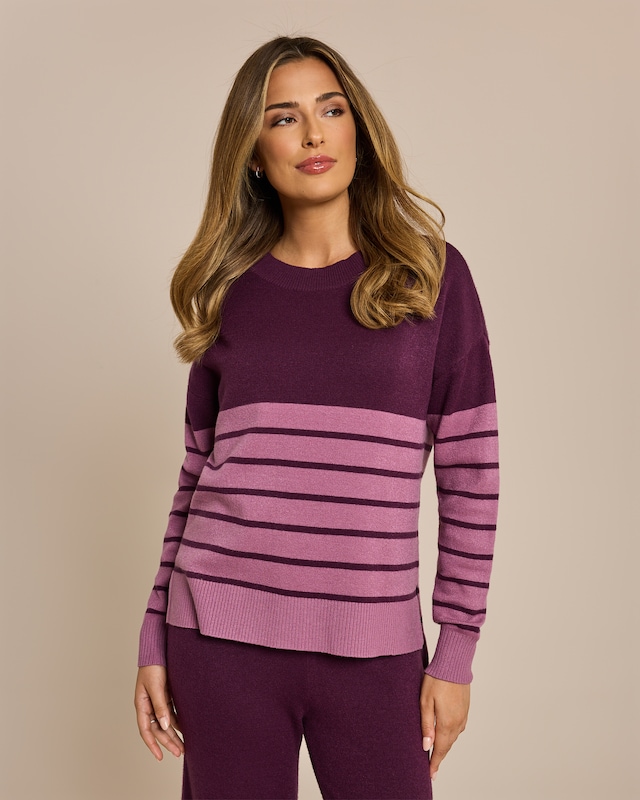 Strickpullover mit Streifendetail