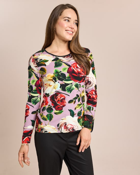 Produktabbildung für Shirt mit Rosendruck