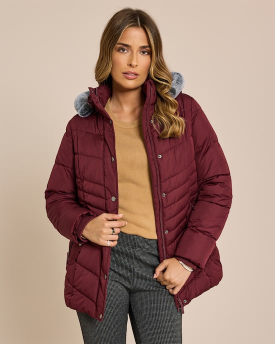 Produktabbildung für Steppjacke mit Webpelz-Kapuze