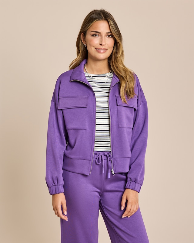 Jersey Jacke mit großen Taschen