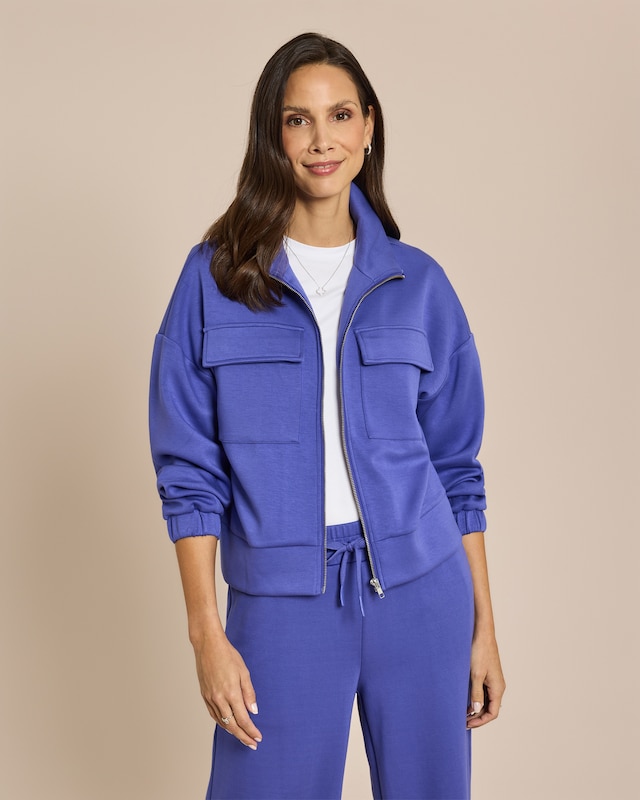 Jersey Jacke mit großen Taschen