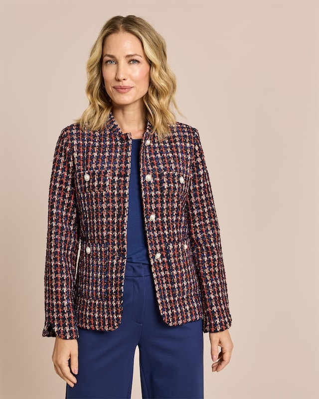 Blazer Boucleoptik Glanzgarn