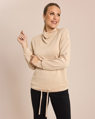 Produktabbildung für Sweatshirt mit lockerem Kragen