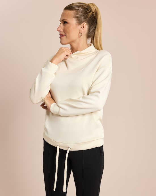 Produktabbildung für Sweatshirt mit lockerem Kragen