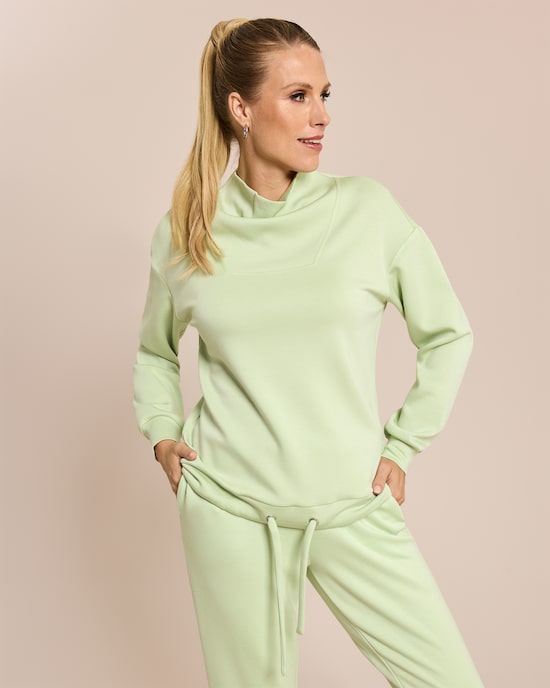 Produktabbildung für Sweatshirt mit lockerem Kragen