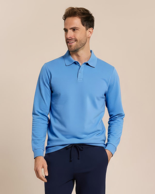 Fleece-Poloshirt