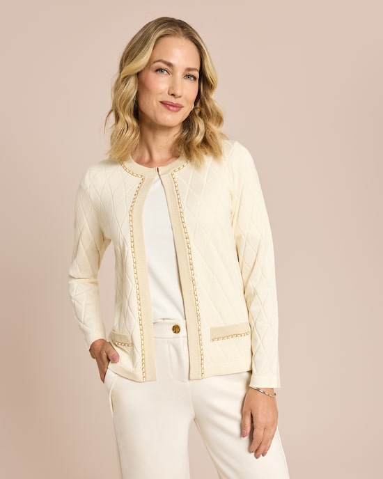 Produktabbildung für Strickjacke Rautenstrick & Kettendeko