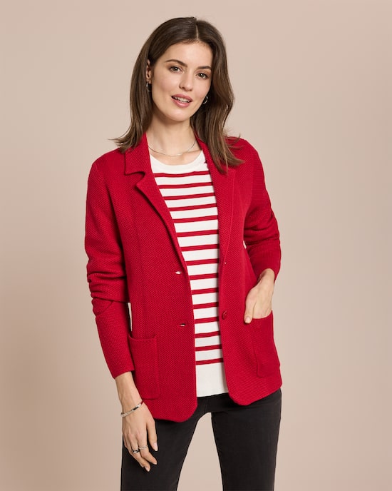 Produktabbildung für Strick-Blazer mit Wollanteil mercerisiert