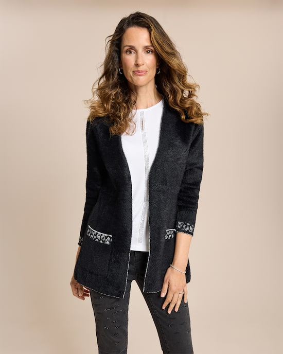 Produktabbildung für Flauschgarn Jacke mit Glanzdekorat