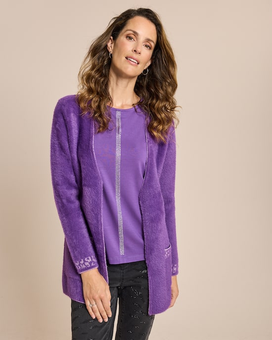 Produktabbildung für Flauschgarn Jacke mit Glanzdekorat