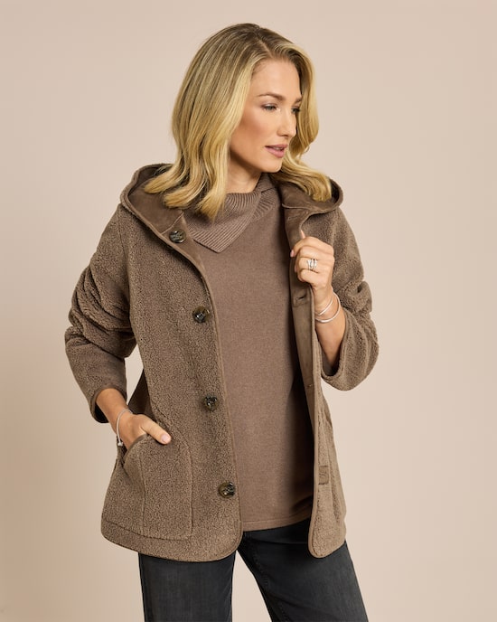 Produktabbildung für Kurzmantel zum Wenden in Shearling-Optik
