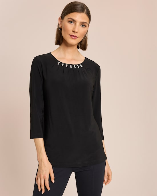 Produktabbildung für Shirt mit Strassdeko und Falten
