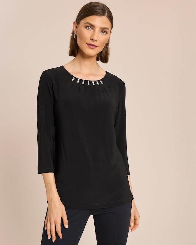 Shirt mit Strassdeko und Falten