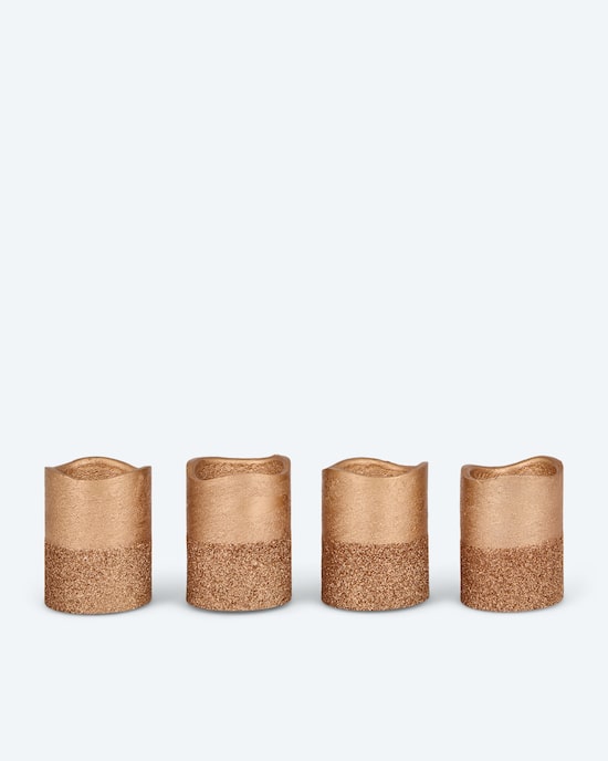 Produktabbildung für LED-Votivkerzen in Metallic-Glitzer, 4tlg.