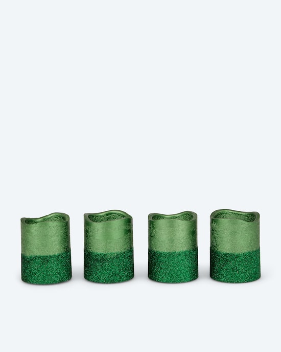 Produktabbildung für LED-Votivkerzen in Metallic-Glitzer, 4tlg.