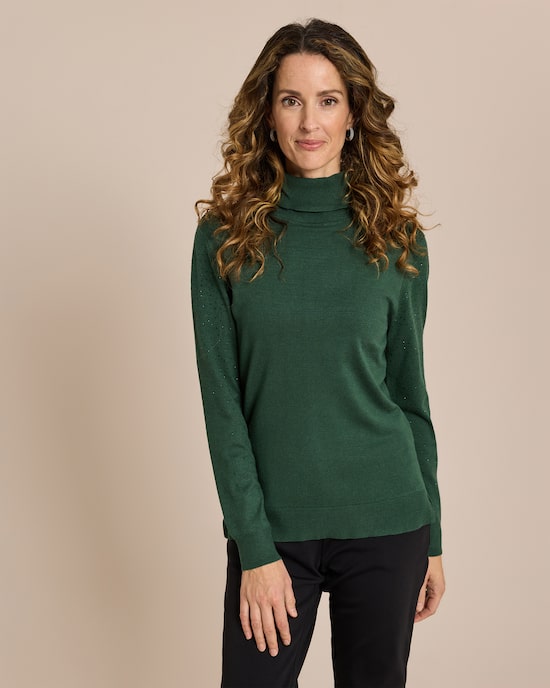 Produktabbildung für Rollkragenpullover mit Strassbesatz