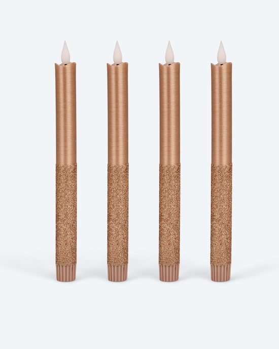 Produktabbildung für LED-Stabkerzen in Metallic-Glitzer, 4tlg.