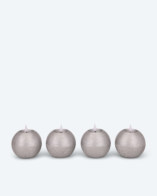Produktabbildung für LED-Kugelkerzen in Metallic-Glitzer, 4tlg.