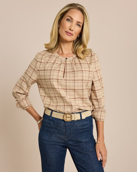 Produktabbildung für Flanellbluse mit Stehkragen