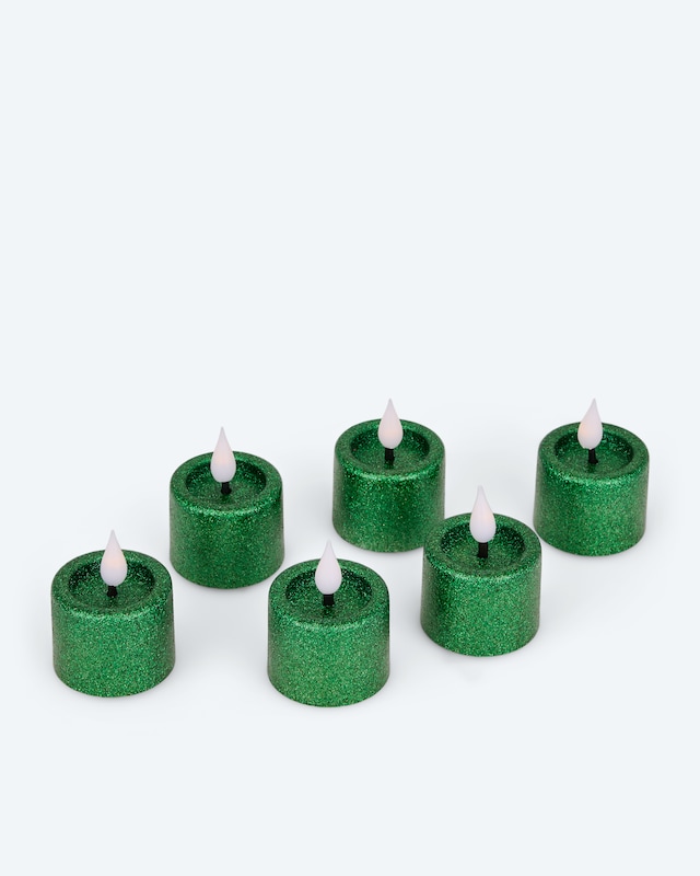 LED-Teelichter "Glitzer", 6tlg.