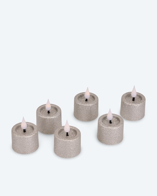 Produktabbildung für LED-Teelichter "Glitzer", 6tlg.