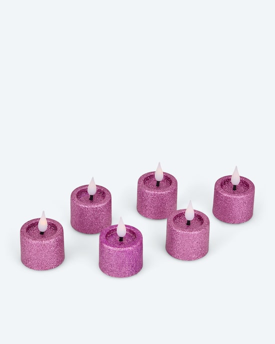 Produktabbildung für LED-Teelichter "Glitzer", 6tlg.
