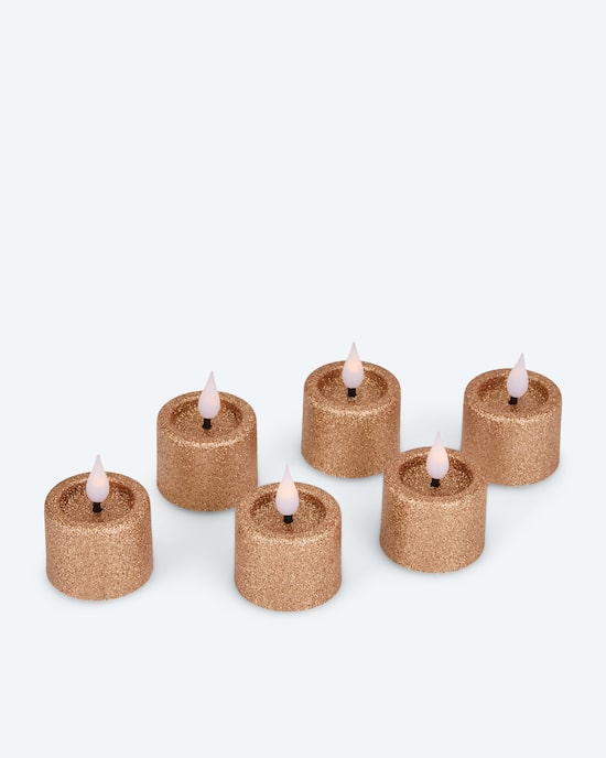 Produktabbildung für LED-Teelichter "Glitzer", 6tlg.