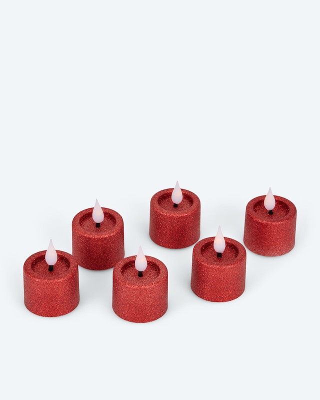 LED-Teelichter "Glitzer", 6tlg.