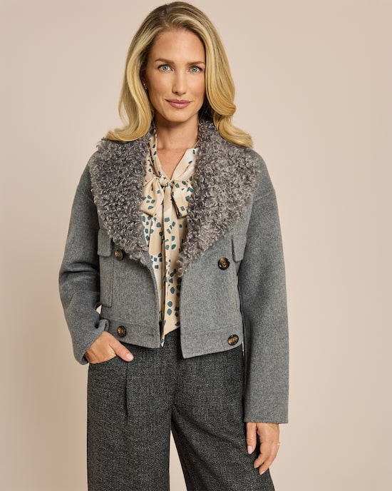 Produktabbildung für Doubleface Jacke Shearling Kragen