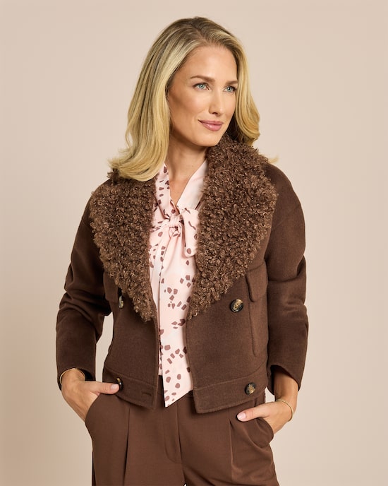 Produktabbildung für Doubleface Jacke Shearling Kragen