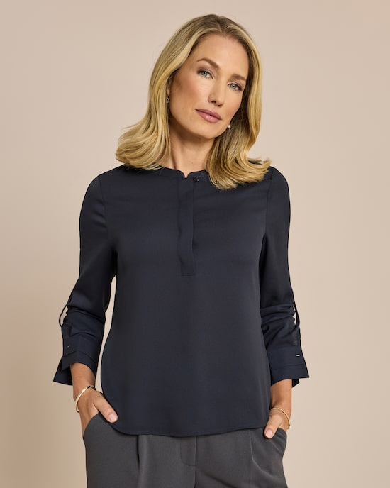 Produktabbildung für Bluse mit versteckter Knopfleiste